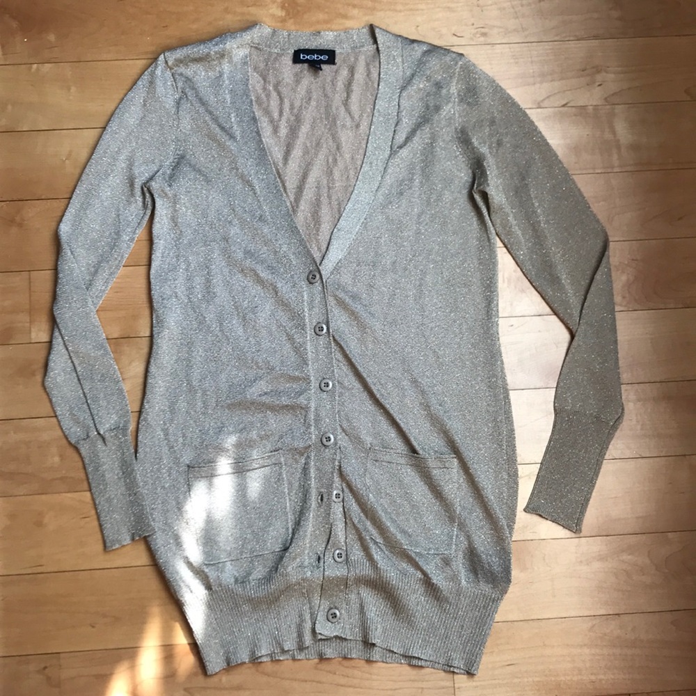 Bebe gold shimmer cardigan